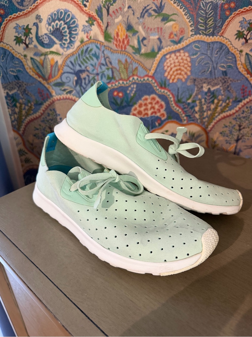 Native Shoes Mint Green Perforated Lace-Up Sneakers